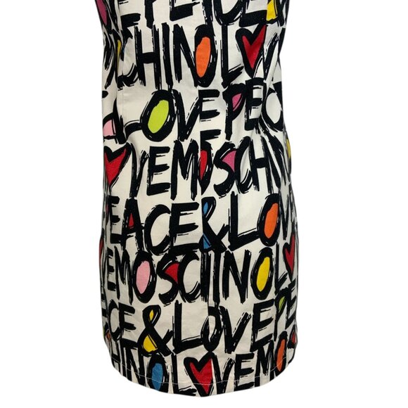 Love Moschino Peace & Love Logo All Over Print Dress 2 Shift Mini - Picture 13 of 16